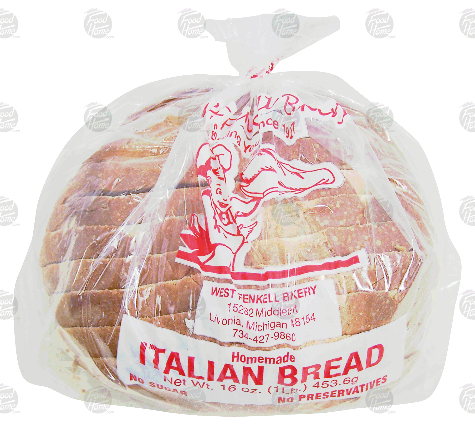 West Fenkell Bakery  homemade italian bread loaf, sliced Full-Size Picture